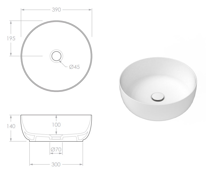 Glam Above Counter Round Basin | Matte Pearl - ADP | Tile Supplier Sydney