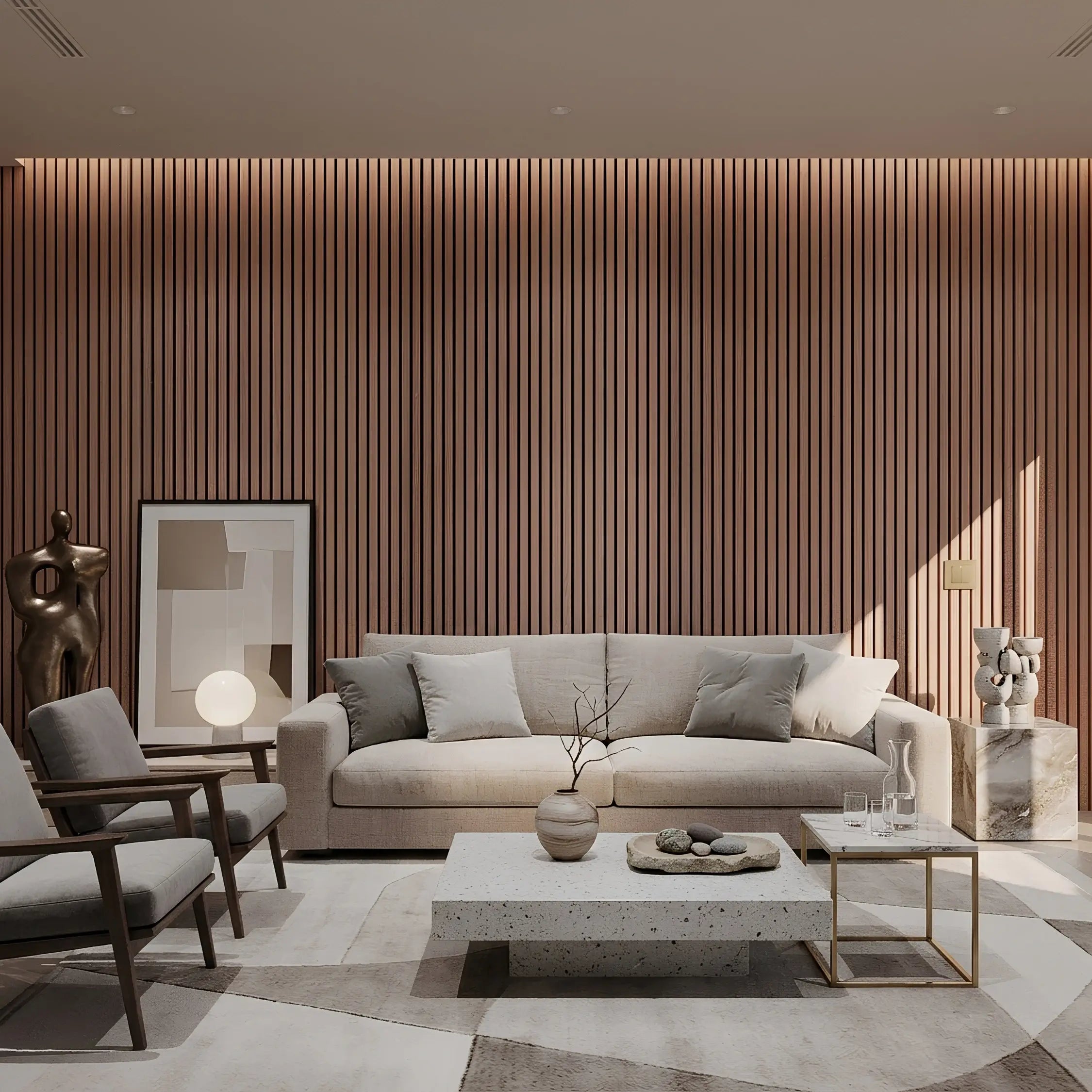 Modern Home Feature wall sound reducing acoustic wood wall panels