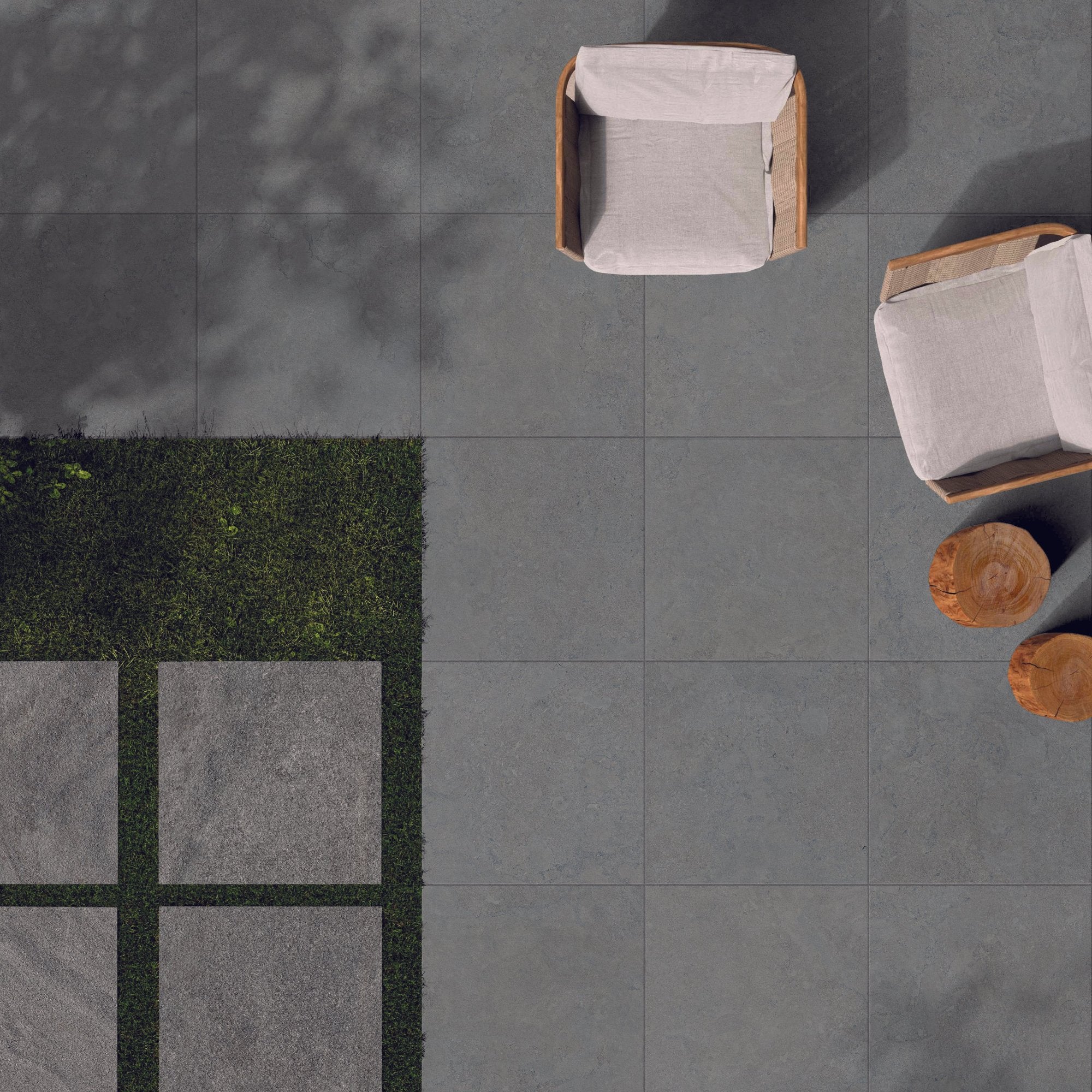 Durable dark grey porcelain tile for kitchens, bathrooms, living room and outdoor spaces