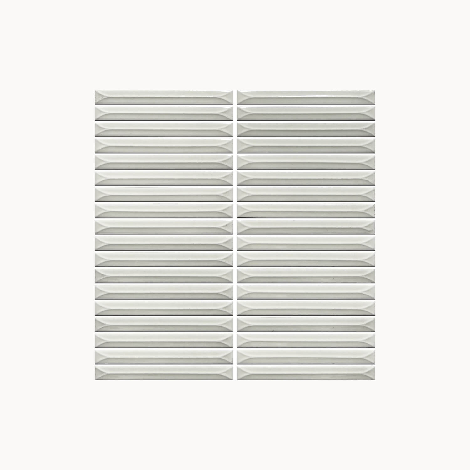 Ukibori Glazed Mosaic Tile 15x145mm White Gloss - Tilewave | Tile Supplier Sydney