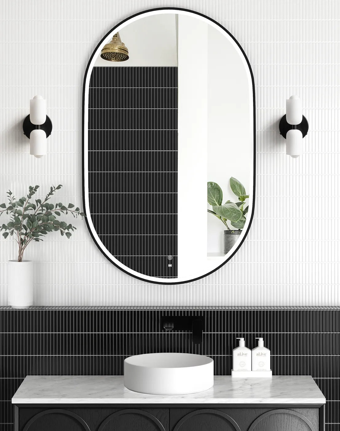Noosa LED Mirror | Black Metal Frame - Otti | Tile Supplier Sydney