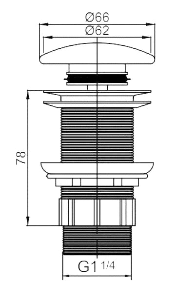 Pop Up Waste Non-overflow | Black - Otti | Tile Supplier Sydney