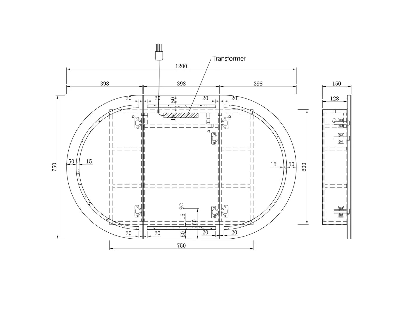 Bondi LED Shaving Cabinet | Black Oak - Otti | Tile Supplier Sydney