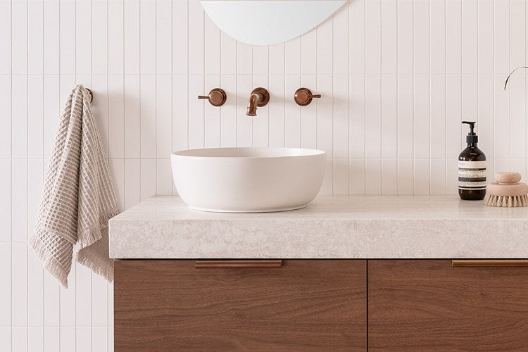 Glam Above Counter Round Basin | Gloss White - ADP | Tile Supplier Sydney