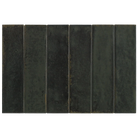 Six rectangular dark charcoal gray tiles arranged side-by-side on a plain white background.