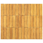 A square sample of warm golden-brown wood-look tiles arranged in a grid pattern, showing a textured finish with light grout lines.