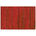 Six rectangular red textured tiles arranged side-by-side on a plain white background.