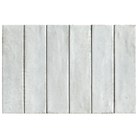 Six vertical rectangular stone slabs in a light gray to off-white marble-like finish, arranged side by side on a white background.
